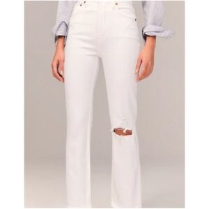 ABERCROMBIE | The Ankle Straight Ultra High Rise Jeans in White, Size 26